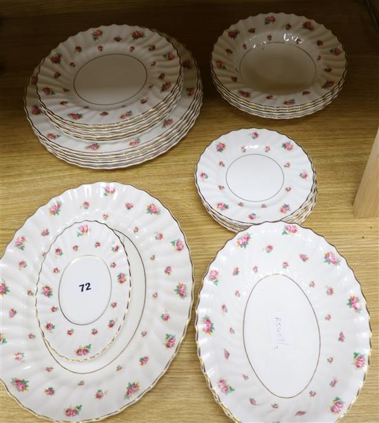 A Royal Doulton rose bud design part dinner service